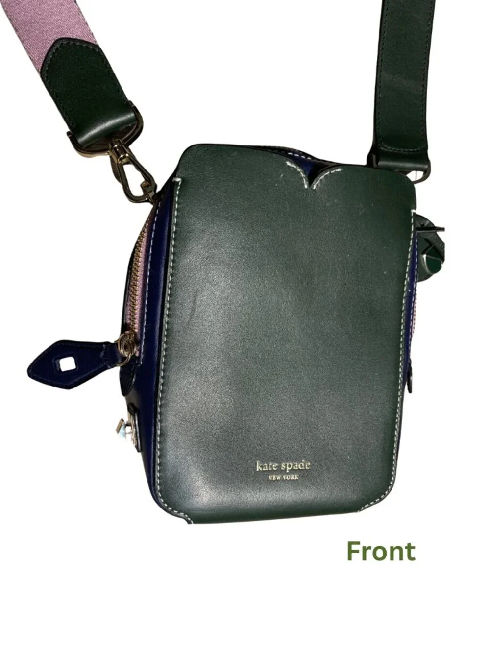 Kate Spade Candid Medium North South Camera Bag In Deep Evergreen - Pre-Loved